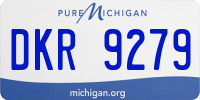 MI license plate DKR9279