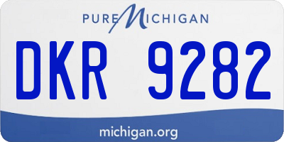 MI license plate DKR9282
