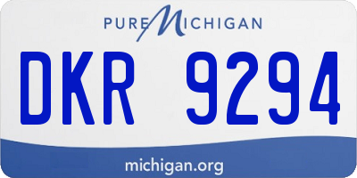 MI license plate DKR9294