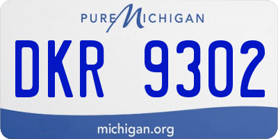 MI license plate DKR9302