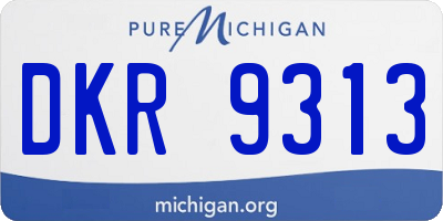 MI license plate DKR9313