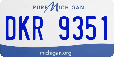 MI license plate DKR9351