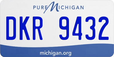 MI license plate DKR9432