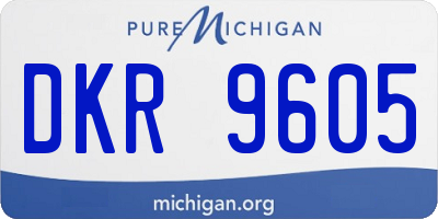 MI license plate DKR9605