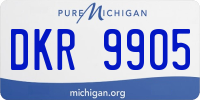 MI license plate DKR9905