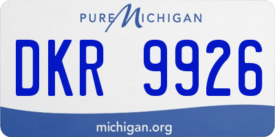 MI license plate DKR9926