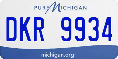 MI license plate DKR9934