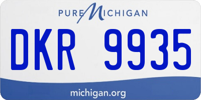 MI license plate DKR9935