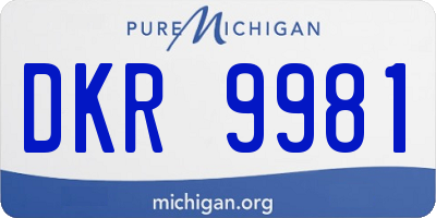 MI license plate DKR9981