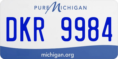 MI license plate DKR9984