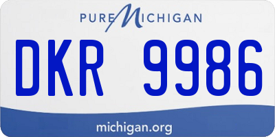 MI license plate DKR9986