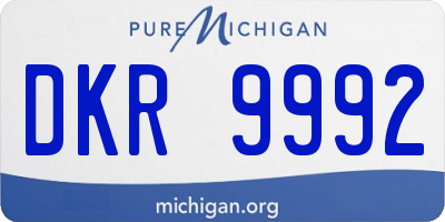 MI license plate DKR9992