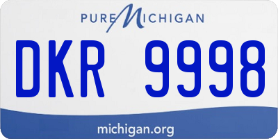 MI license plate DKR9998