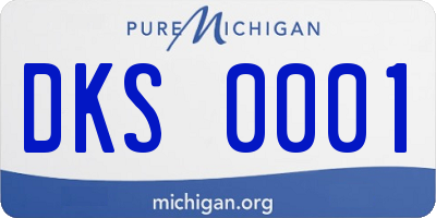 MI license plate DKS0001