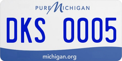 MI license plate DKS0005