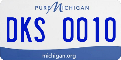 MI license plate DKS0010