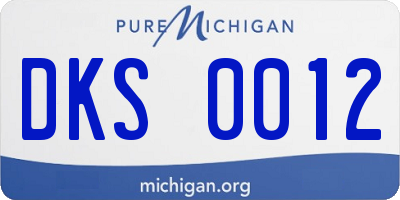 MI license plate DKS0012