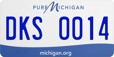 MI license plate DKS0014
