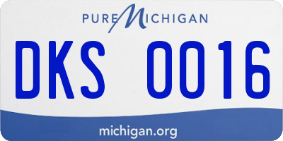 MI license plate DKS0016