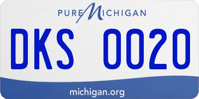 MI license plate DKS0020
