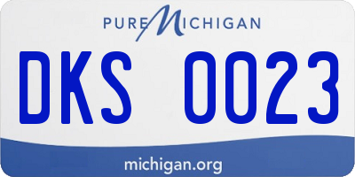 MI license plate DKS0023