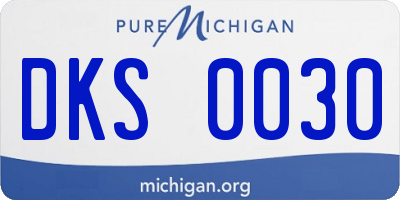 MI license plate DKS0030