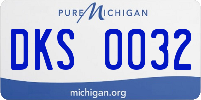 MI license plate DKS0032