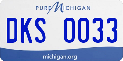 MI license plate DKS0033