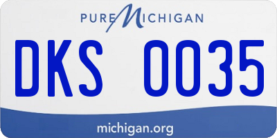 MI license plate DKS0035
