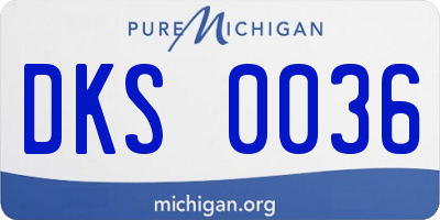 MI license plate DKS0036
