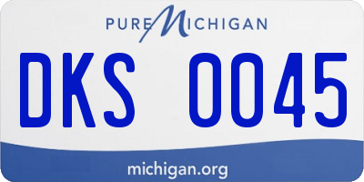 MI license plate DKS0045