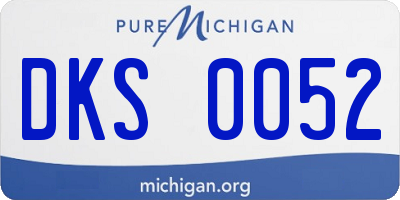 MI license plate DKS0052
