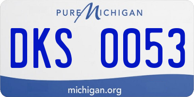 MI license plate DKS0053