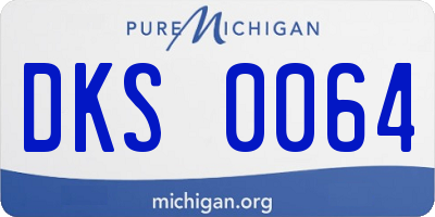 MI license plate DKS0064