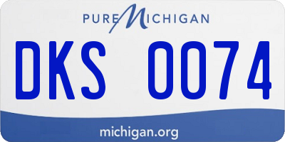 MI license plate DKS0074