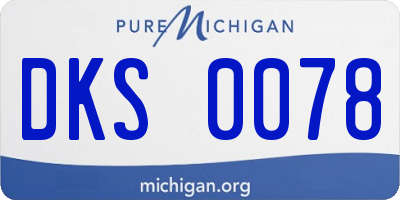MI license plate DKS0078