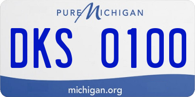 MI license plate DKS0100