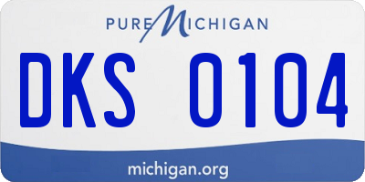MI license plate DKS0104