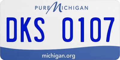 MI license plate DKS0107