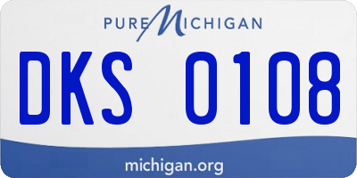 MI license plate DKS0108