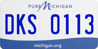 MI license plate DKS0113