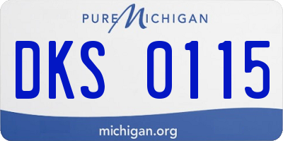 MI license plate DKS0115