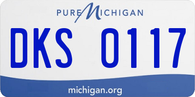 MI license plate DKS0117