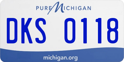 MI license plate DKS0118