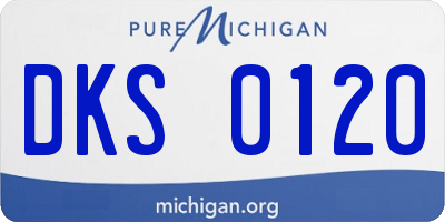 MI license plate DKS0120