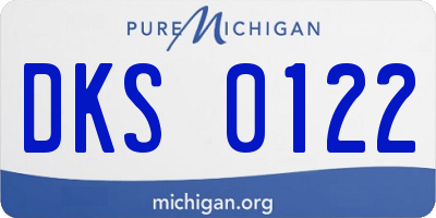 MI license plate DKS0122