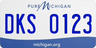 MI license plate DKS0123