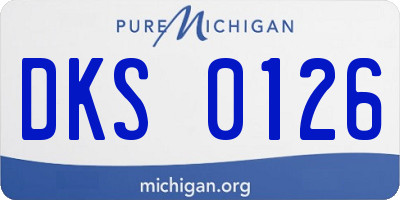 MI license plate DKS0126
