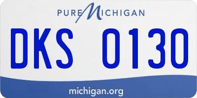MI license plate DKS0130