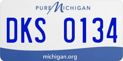 MI license plate DKS0134